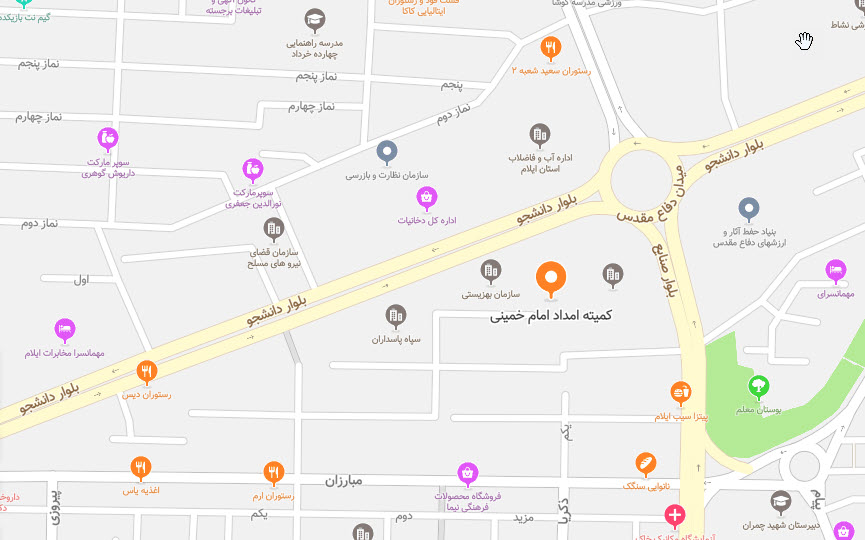 نقشه استان ایلام